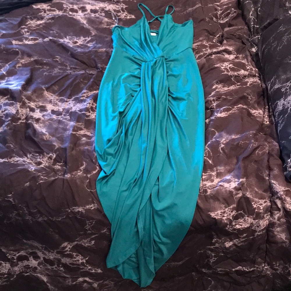 Teal wrap dress- fitted! Charlotte Russe.